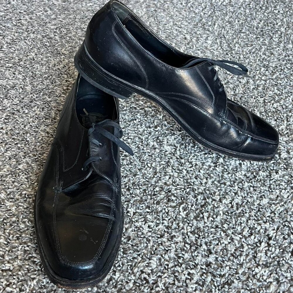 Florsheim Black Leather Oxford Dress Shoes Mens 10 Formal Prom Classic Business - Picture 2 of 7